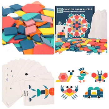 Novo Otroci Lesena 3D Sestavljanke, ki Pameten Odbor Baby Montessori Izobraževalne Učenje Igrače za Otroke Geometrijske Oblike Uganke Igrača