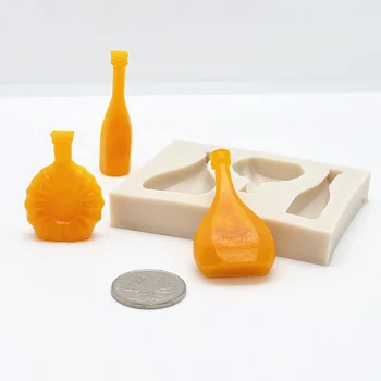 3D Steklenice Silikonske Smole Plesni Peko Dekoracijo Orodje DIY Torta Čokoladna Sladica, Sladkarije, Fondat Plesni Sladkorja Umetnik, Kuhinjska posoda in pribor