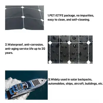 50 W Sončne celice, Komplet Skupaj 18V Solarni Polnilnik Sončne Celice Sončne Energije Banke za RV Avtodom Polnilnik USB Zunanji Oskrbi