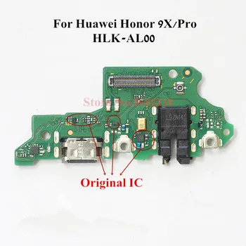Original Polnilec Odbor Za Huawei Honor 9X 9Xpro Pro HLK-AL00 Polnjenje prek kabla USB Vrata Dock Flex Kabel Z Mikrofonom Priključek za Slušalke