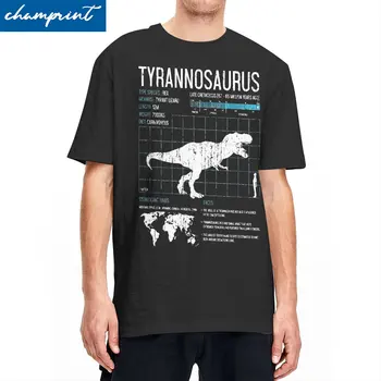 Moške Majice T-Rex Dinozaver Dejstva Tyrannosaurus Rex Znanost Letnik Bombaž Tees Kratek Rokav T Shirt Crewneck Vrhovi Plus Velikost