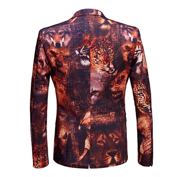 V evropi in Ameriki Pevka Moški Jopič Luksuzni Tiger Tiskanja Stranka Moških Oblačila Prestižnih Obleke za Moške Brezplačna Dostava