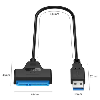 USB 3.0 SATA 3 Kabel Sata na USB Adapter do 6 Gbps Podporo 2,5 Cm Zunanje SSD HDD Trdi Disk 22 Pin Sata III