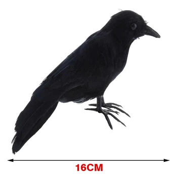 Umetni Vrana Simulacije Black Ponaredek Ptic Pernate Krokar Halloween Scary Rekviziti Dekor Doma Okraski Okraski, Blago
