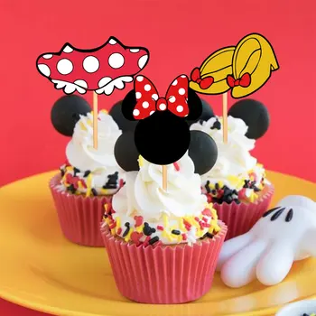 Mickey Mouse Cupcake Torto Toppers, Okraski za Otroke Rojstni dan Baby Tuš Risanka Minnie Mouse Okraski Cupcake Pokrivalo