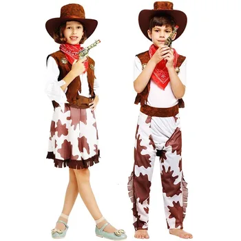 Halloween party kavboj obleko za odrasel fant in dekle cowgirl cosplay western obleko obleko gor karneval bo ustrezala otroška oblačila