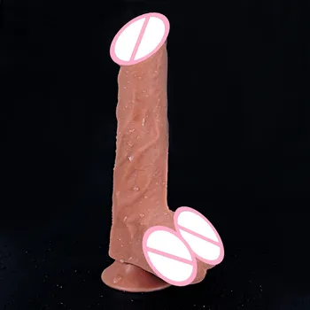 Realističen Dildo, Vibrator Za seks ,Kože, Občutek Dildo penis z Avtomatskim Teleskopsko Ogrevanje Sex igrače za ženske Odraslih izdelki