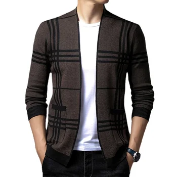 Visoka Kakovost Nove Autum Pozimi Blagovna Znamka Modnih Pletene Jopice Pulover Korejskem Slogu Slim Fit Coats Sweater Moški