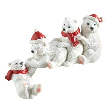 Božič Beli Medved Figurice Pomagati Z Roko Kiparstvo Tabela Dekoracijo Počitnice Božič Navidad Natalne Novo Leto Doma Dekor Okraski