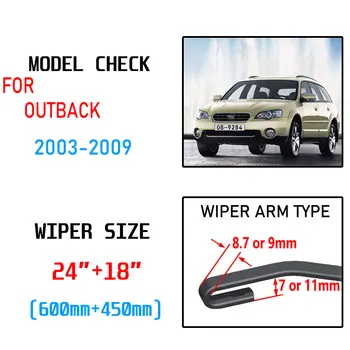 Za Subaru Outback 2003 2004 2005 2006 2007 2008 2009 Dodatki Avto Spredaj Metlice Brisalcev Vetrobranskega Stekla Ščetke Rezalnik U J Hook