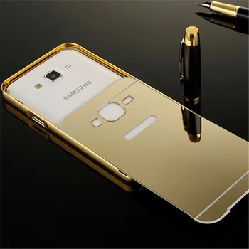 Luksuzni Zlato Ogledalo Aluminijasto Ohišje za Samsung Galaxy J5 2016 J510F Chrome Hrbtni Pokrovček Capas