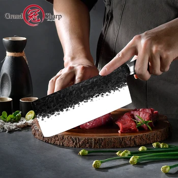 Ročno Kitajski Cleaver 7.5 palčni Kuhar Nož za Rezanje Kuhanje Orodje Ročno Kovani Visoko vsebnostjo Ogljika iz Nerjavečega Jekla Sekljanje Zelenjave