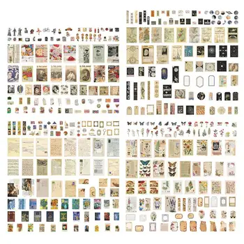 200 Kos Scrapbooking Dobave Paket Za Journaling Diy Letnik Album Nalepk Komplet Z Dekorativne Narave Retro Kolekcija