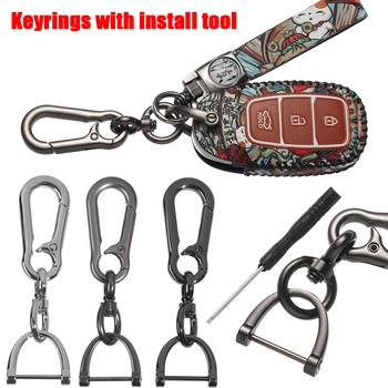 Sponke 360-Stopinjski Vrtečih Usnje Tipko Organizator Anti-izgubil Keychain Auto Vozila Key Ring Vrečko Obesek Avto Ključ Imetnika