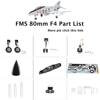 FMS 80 mm F4 F-4 Phanton ERS Ducted Fan Jet Deli Pogrezne podvozje, Nastavite Sistem, Motor ESC RC Letalo Model Letalo Letalo