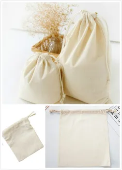 Bombažno platno vrečko 48x60cm večkratno uporabo bombažno vrvico nakupovalno vrečko moških in žensk, potovanja, nakupovanje tote vrečko, vrečko za shranjevanje