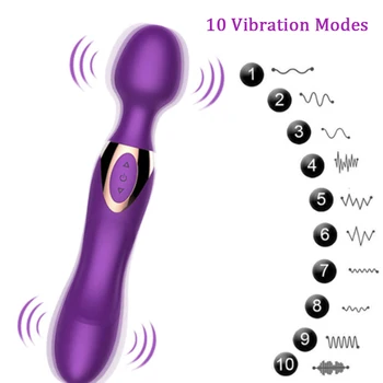 VETIRY Dvojno Glavo Vibrator za G-spot Klitoris Stimulator Čarobno Palico Ženska Masturbacija Sex Igrače za Ženske Močan Velik Vibrator
