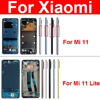 Bližnji Posnetek Stanovanj Za Xiaomi Mi 11 11 Mi Lite Sredini Okvirja Ploščo Plošča Pokrov Zadaj Ploščo Plošča Šasije Nadomestni Deli