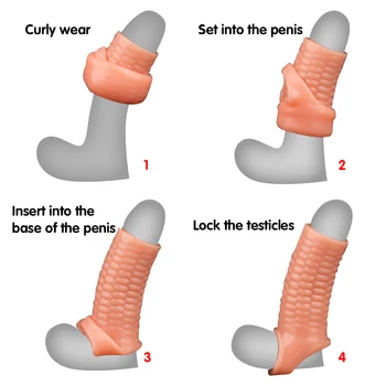 Silikonski Večkratno Uporabo Penis Rokav Prilagodljiv Glavice Penisa Penis Enlarger Extender Zamudo Izliv Petelin Obroč Rokav Adult Sex Igračke Za Moške