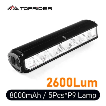 TOPRIDER 900 1400 2600LM Kolesarske Luči Spredaj Lučka USB Polnilna LED 8000mAh Kolesa, Lahka Nepremočljiva Smerniki Kolesarske Opreme