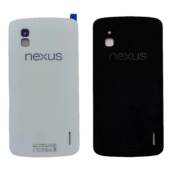 Za LG Google Nexus 4 E960 Stekla, Pokrov Objektiva Zadaj Stanovanj Nazaj Ohišje Ohišje Objektiv+Logotip