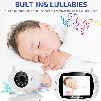 3.5 palčni 2.4 G Brezžični LCD Audio Video, Baby Monitor Radio Varuška Glasbe Interkom IR Baby Baby Kamera Walkie Talkie Varuška