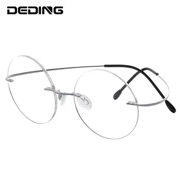 Rimless Čistega Titana Očal Okvir Moških Ultralahkih Retro Okrogle Očala Ženske brez okvirjev Kratkovidnost Optični Okvirji za Očala DD1544