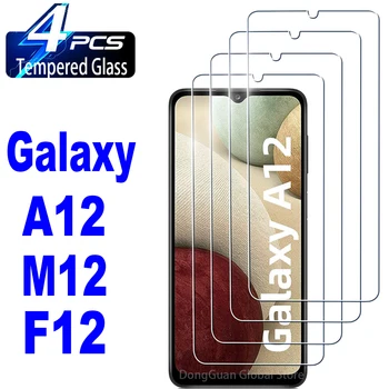 2/4Pcs 0.33 mm Visoko Auminum Kaljeno Steklo Za Samsung Galaxy A12 M12 F12 A12-Nacho Screen Protector Stekla Film