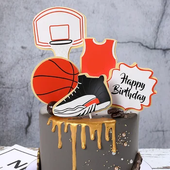 Nov Nogometni Happy Birthday Cake Toppers Šport Rojstni dan Cupcake Pokrivalo Zastav za Otroke Rojstni dan Torta Dekoracijo Baby Tuš