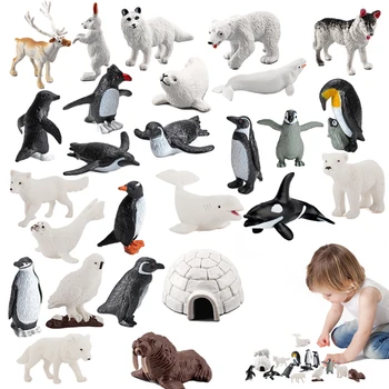Simulacija Arktične Živali Številke Pingvini Severnega Tečaja Medved Delfinov, Akcijske Figurice Zbirka Model Igrače Za Otroke Darila