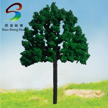 300PCS temno zelena Model drevesa z listi iz Plastičnih model drevo visoko je 60mm
