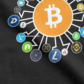 Bitcoin Blockchain Cryptocurrency Moške Majice s kratkimi rokavi BTC Crypto Valuti Novost Tees Anime T-Majica Bombaž Velika Velikost Oblačila