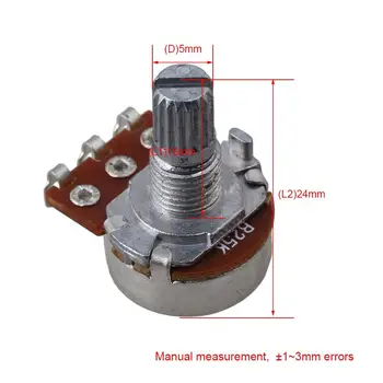 10PCS B25k 15 mm Gred Električna Kitara Potenciometer za Glasnost