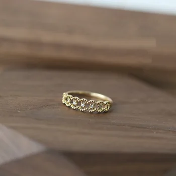 Nov modni retro čipke zlato barvo nakit ženske angažiranosti poročno darilo prstan