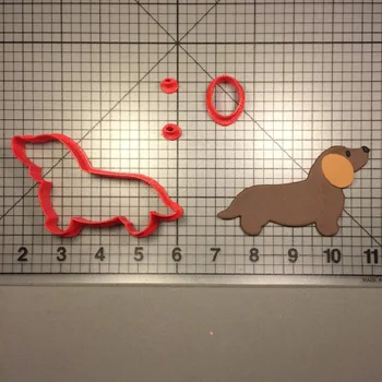 Baby Husky Buldog Weiner Pug Schnauzer Labrador Tri Noge Pes Telo 3D Tiskani Plastike Fondat Cookie Cutter Set