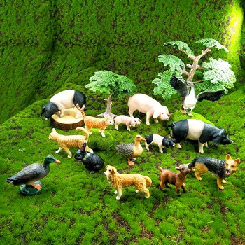 Luštna Majhna Prašičev Mačka Volk, Pes Zajec, Koze, Ovce, Raca Gos dejanje slika kmetiji igrače plastične živali model Božično Darilo Za Otroke