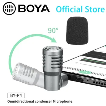 BOYA S-P4 3,5 mm TRRS Mobilni Telefon Igra in Igranje Mini Kondenzator Mikrofon za Blogger Pretakanje Youtube Facebook Novinarstvo