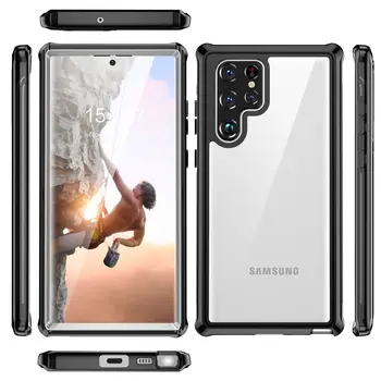 Na prostem, potovanja za Samsung s22 tri-dokazilo telefon primeru tpu prozorni zaščitni pokrov, tri v enem ohranjevalnik zaslona zaščitni pokrov