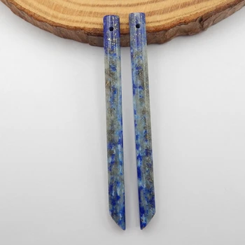Debelo Gemstone Naravnih Lapis Lazuli Nakit Uhani Noge Meri 56x4x4mm,5g