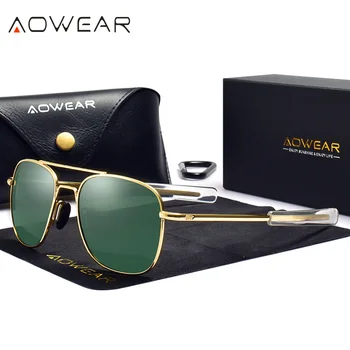 AOWEAR blagovne Znamke Kvadratnih sončna Očala Moških Polarizirana Retro Ogledalo sončna Očala Moški Klasični Prostem Vožnje Gradient Očala Gafas De Sol