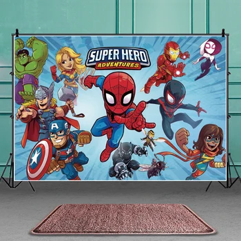 Marvel Super Junak Spiderman Panther Rojstni Dan Ozadja Krpo, Tapiserija, Rojstni Dan, Otrok, Dojenček Stranka Dekoracijo Fotografija Ozadje