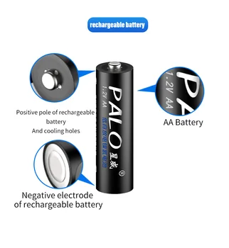 PALO Ni-MH AA 1,2 V Polnilno Baterijo 3000mAh AA Ni-MH Baterije Za Električna Igrača Avto Alarm Ura +8 Rež LCD-Polnilnik Baterije