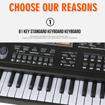 Klavir Instrument Igrača 61 Tipk Digitalne Glasbe Elektronski Tipkovnici Odbor Električni Klavir Otrok Dar Eu /ZDA Plug