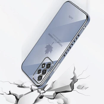 Zlato Plating Maple Leaf Primeru Telefon Za Samsung Galaxy A52 5G Electroplated Mehki Silikonski Pokrov Z Paščka Za Samsung A52s A32