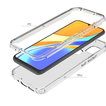 Hibridni Jasno Gradient Primeru Za Xiaomi Redmi 9C Kritje 10A Shockproof TPU Odbijača Prilagodljiv Telefon Hrbtni Pokrovček Redmi 10A Funda