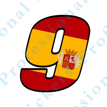 Vroče Število Nacionalno Zastavo Španije Španija Lobanje Vinyl Samolepilne Nalepke Avto Auto Motokros Moto Šport Začetek Dirke Iskanje