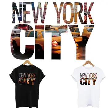 New York City Pismo Obliži Za Tisk Na T-Shirt Hoodies Nalepke Za Prenos Za Oblačila New York City Ime Obliž Nalepke Za Dekoracijo