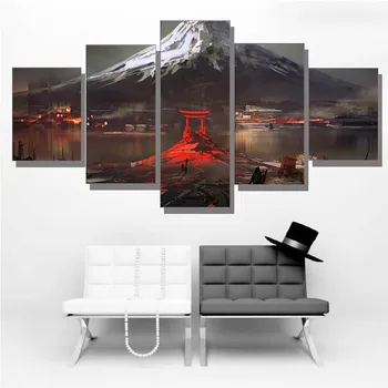 5 Plošče/KOS Abstraktna Umetnost Platno Slikarstvo Mount Fuji, Japonska Risanje Umetnine, Slike Za Dnevni Sobi Doma Stenski Dekor Brez Okvirja