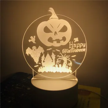 Halloween Dekoracijo 3D Led Nočna Lučka Strašno Okostje Bučna Duha Uklet Hiša Dekoracijo namizne Svetilke Halloween Bar Dobave