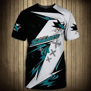 San Jose Moda Casual Moški Psov t-shirt Šivanje Design Geometrijski Vzorec Risanka Ribe Tiskanja Kul Vrhovi